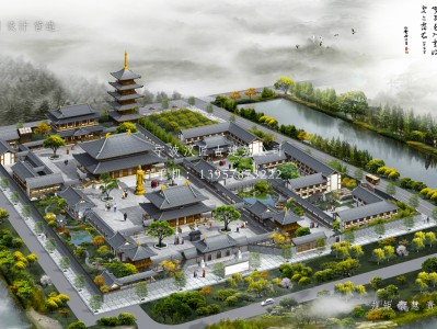 盐田寺庙建筑总体规划方案